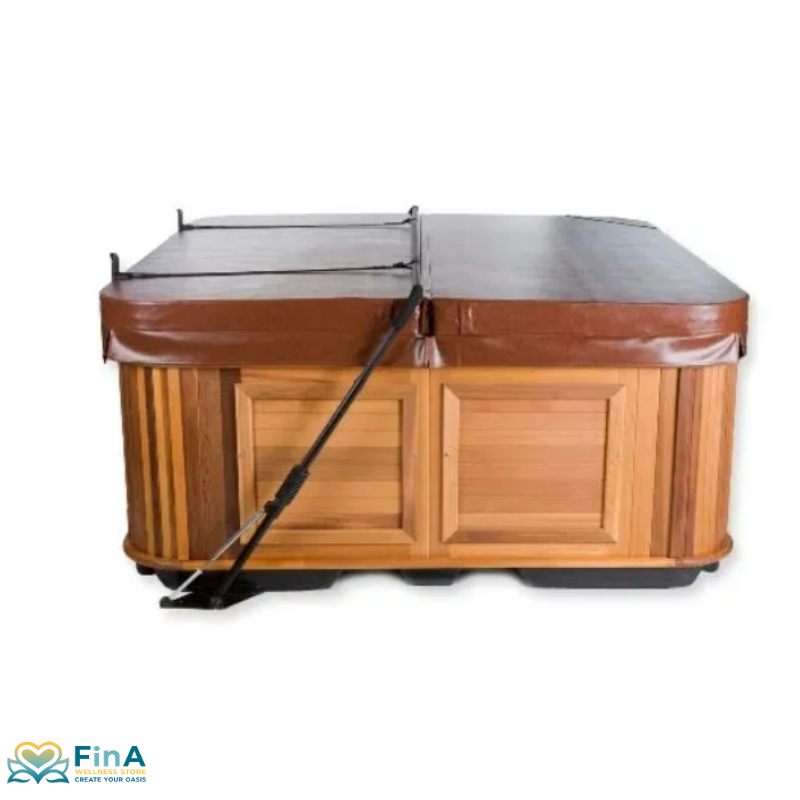 Tablet holder on skimmer bar in Hot tub with drink - entertainment station for spa & family